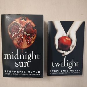 Midnight Sun & Twilight Paperback Set - Black Covers with Red Accents